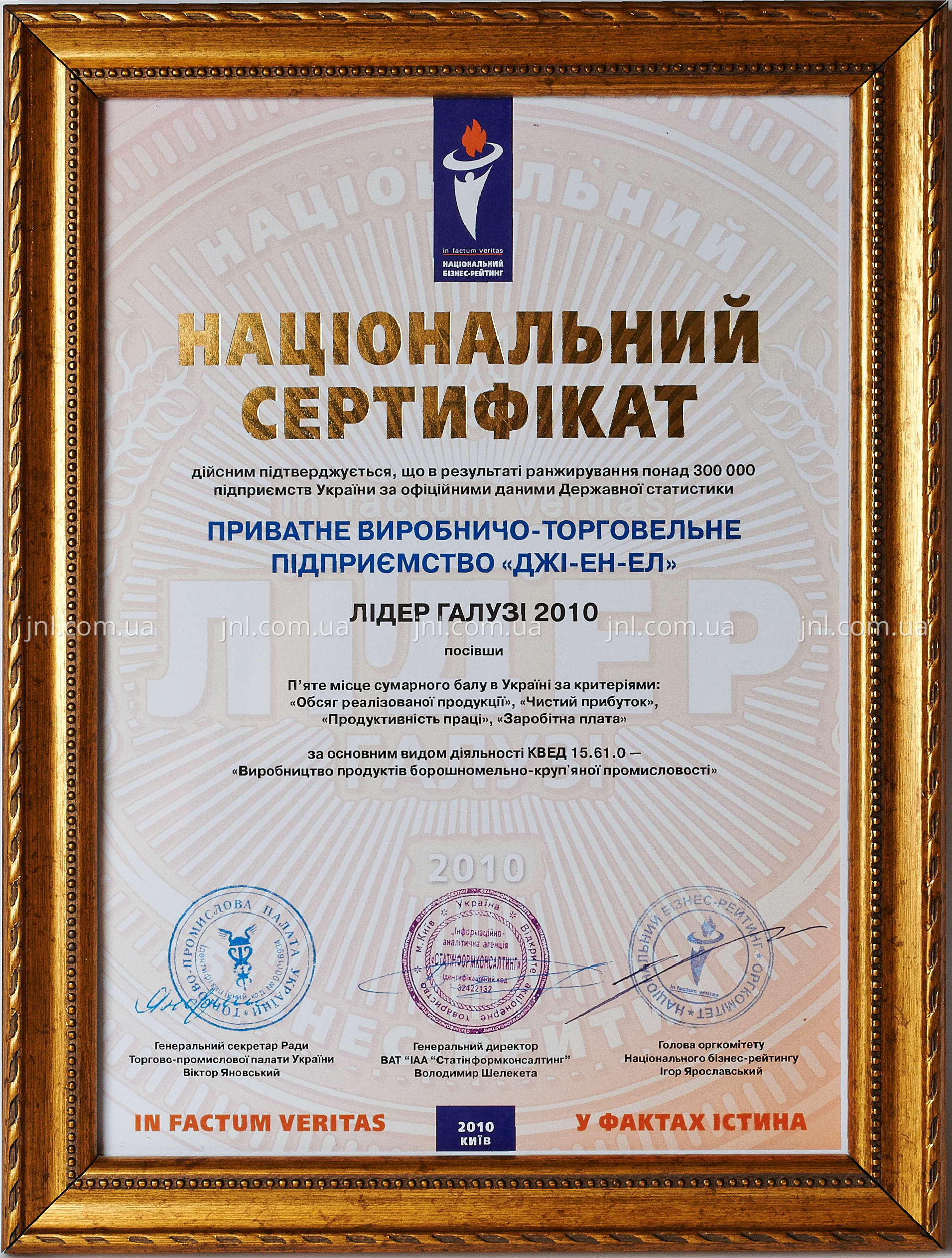 The winner of National Business Rating “The leader of the branch of industry-2005” 